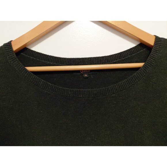 Quince Womens Knit Short Sleeve Organic Cotton Cashmere Blend Top Charcoal Grey - Picture 6 of 9